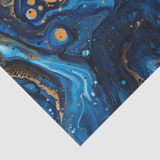 青い大理石の注絵を描水玉テクスチャ 薄葉紙 (詳細)