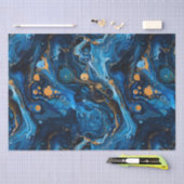 青い大理石の注絵を描水玉テクスチャ 薄葉紙 (クラフト)