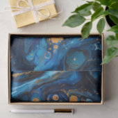 青い大理石の注絵を描水玉テクスチャ 薄葉紙 (ギフト)