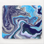 青い大理石の流体アート マウスパッド (正面)