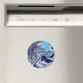 青い大理石の流体アート マグネット (インサイチュ (食洗機))