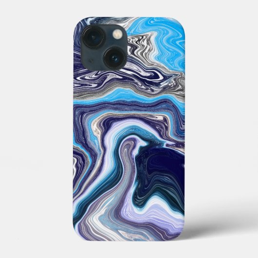 青い大理石の流体アート Case-Mate iPhoneケース (裏面)
