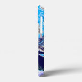 青い大理石の流体アート Case-Mate iPhoneケース (裏面 / 左)