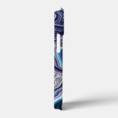 青い大理石の流体アート Case-Mate iPhoneケース (裏面 / 右)