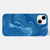 青い大理石の瑪瑙の抽象化 Case-Mate iPhoneケース (裏面 (横))