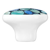 青い大理石の石模様 セラミックノブ (側面)