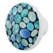 青い大理石の石模様 セラミックノブ (右)