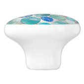 青い大理石の石模様 セラミックノブ (側面)