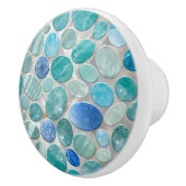 青い大理石の石模様 セラミックノブ (右)