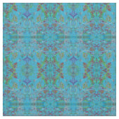 青い大理石の絵画パターン生地 ファブリック (クローズアップ)