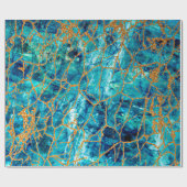 青い大理石の美しい高級感と金ゴールド。 ラッピングペーパー (フラット)