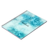 青い大理石の美しくアートなパターン質の本 ノートブック (左側)