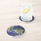 青い大理石の飲料 コースター (側面)