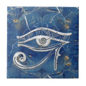 青い大理石のHorusの銀製のエジプトの目 タイル (正面)