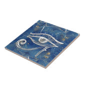 青い大理石のHorusの銀製のエジプトの目 タイル (側面)