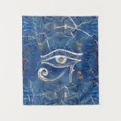 青い大理石のHorusの銀製のエジプトの目 タペストリー (正面)