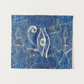 青い大理石のHorusの銀製のエジプトの目 タペストリー (正面(横))