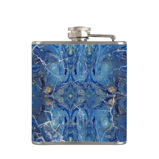 青い大理石のHorusの銀製のエジプトの目 フラスク (裏面)