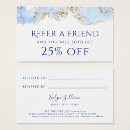 青い大理石インクの紹介カード