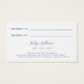 青い大理石インクの紹介カード (裏面)