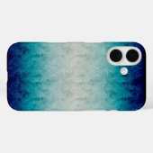 青い大理石グラデーションデザイン反射 Case-Mate iPhoneケース (裏面 (横))