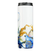 青い大理石ゲート流体アート タンブラー (裏面)