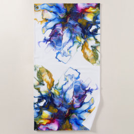 青い大理石ゲート流体アート ビーチタオル