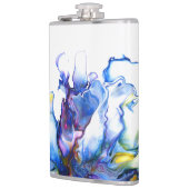 青い大理石ゲート流体アート フラスク (左)