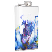 青い大理石ゲート流体アート フラスク (右)