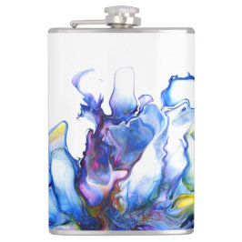 青い大理石ゲート流体アート フラスク