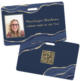 青い大理石ゲートQRコード写真ID名 バッジ