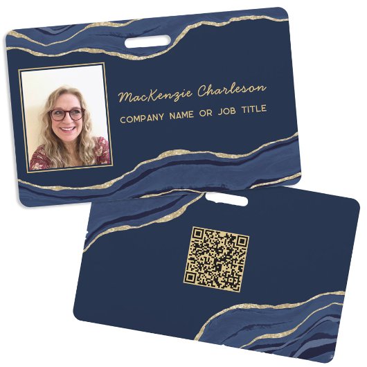青い大理石ゲートQRコード写真ID名 バッジ