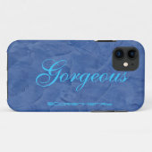 青い大理石ゴージャス Case-Mate iPhoneケース (裏面(横))