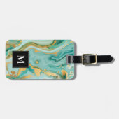 青い大理石ラゲージタグ ラゲッジタグ (正面横)