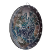 青い大理石地球（西半球） ダーツボード (正面左)