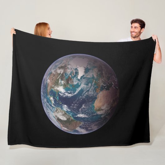 青い大理石地球(西半球) フリースブランケット (インサイチュ)