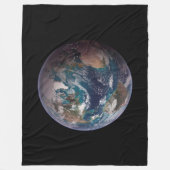 青い大理石地球(西半球) フリースブランケット (正面)