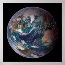 青い大理石地球（西半球） ポスター