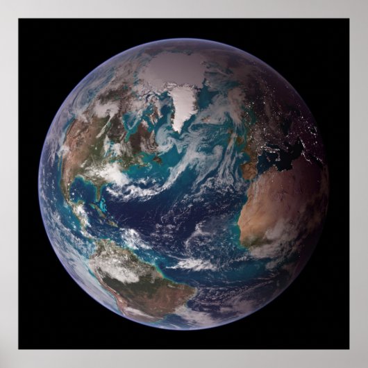 青い大理石地球（西半球） ポスター (正面)