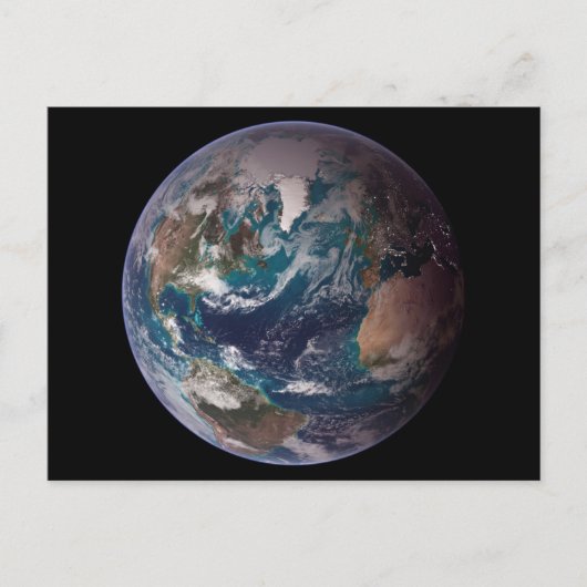 青い大理石地球(西半球) ポストカード (正面)