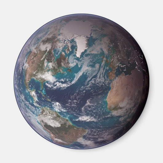 青い大理石地球（西半球） マグネット (正面)