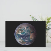 青い大理石地球（西半球） 便箋 (スタンド正面)