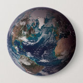 青い大理石地球（西半球） 缶バッジ (正面)