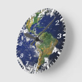 青い大理石時間 ラウンド壁時計 (傾斜)