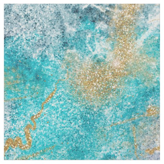 青い大理石金ゴールド  ファブリック (クローズアップ)