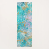 青い大理石金ゴールド ヨガマット (裏面)