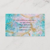 青い大理石金ゴールド 名刺 (裏面)