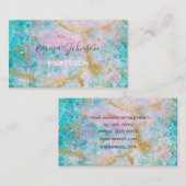 青い大理石金ゴールド 名刺 (正面/裏面)