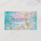 青い大理石金ゴールド 名刺 (正面)