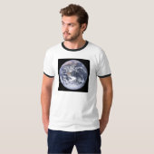「青い大理石」地球はアポロ17から見える Tシャツ (正面フル)